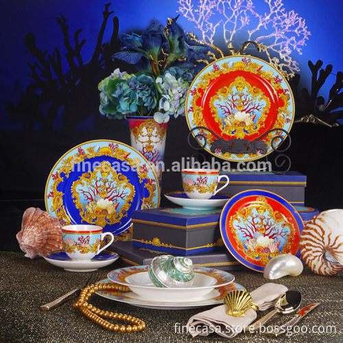 30 Pieces Fine Bone China Luxury Royal Porcelain Dinnerware